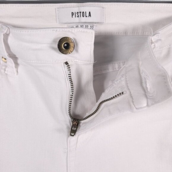 PISTOLA REVOLVE Jeans‎ White MidRise Semi Distressed Skinny P6822FTN-WAK Size 27 - Picture 11 of 15